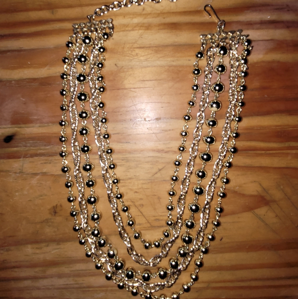 Vintage Coro 1960s 5 strand necklace coro signed... matching free bracelet.